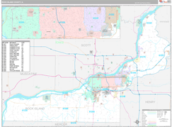 Rock Island County, IL Digital Map Premium Style